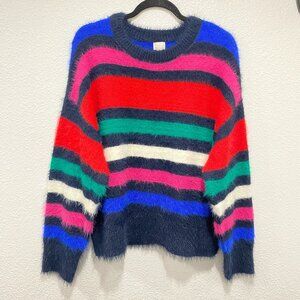 A New Day Women’s Long Sleeve Fuzzy Pullover Sweater Multicolor - Size Large